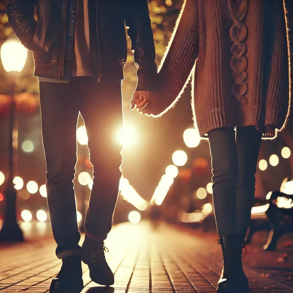 A couple holding hands