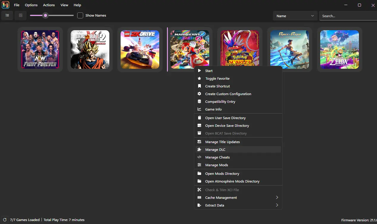 Manage DLC Ryujinx
