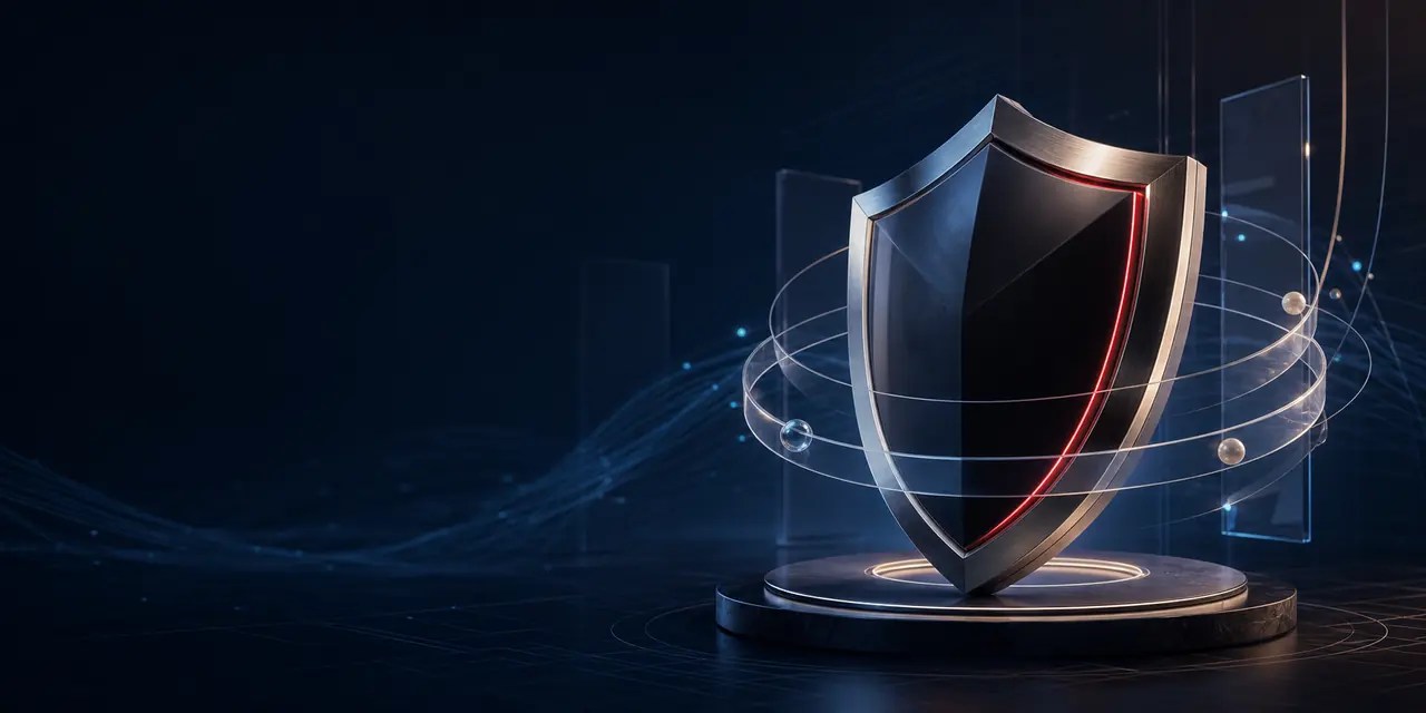 Premium cybersecurity protection concept for Sword and Shield Cybersecurity