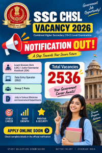 SSC CHSL Vacancy 2026