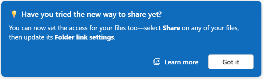 New Sharing Dialog for SharePoint and OneDrive