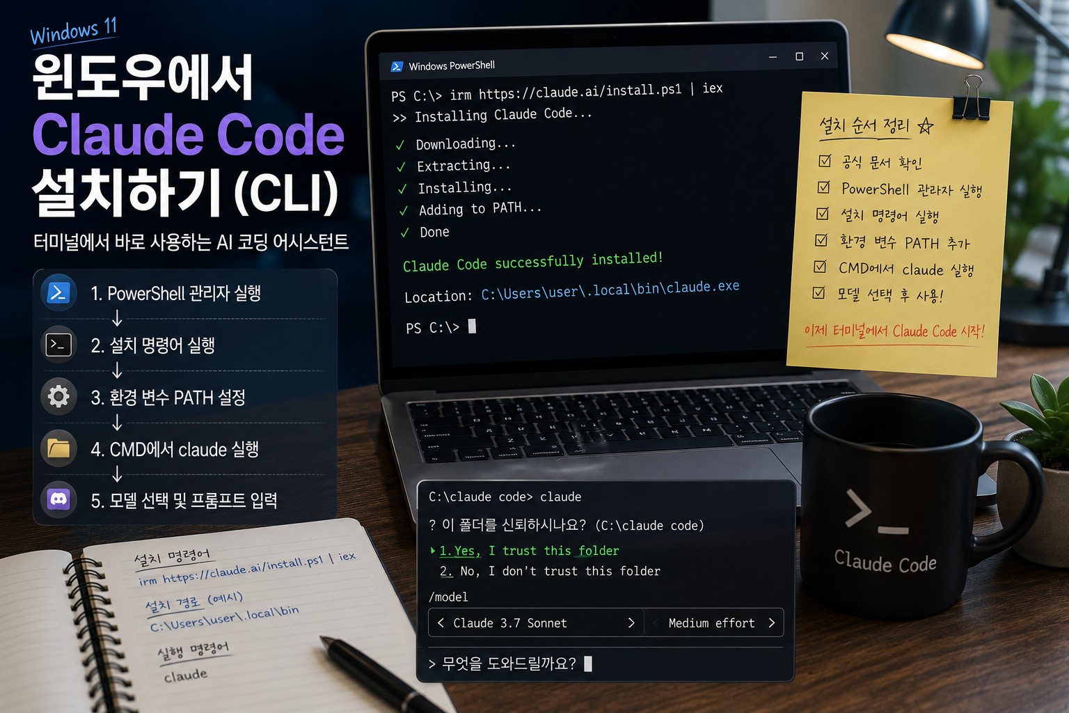 윈도우에서 claude code 설치하기(CLI)