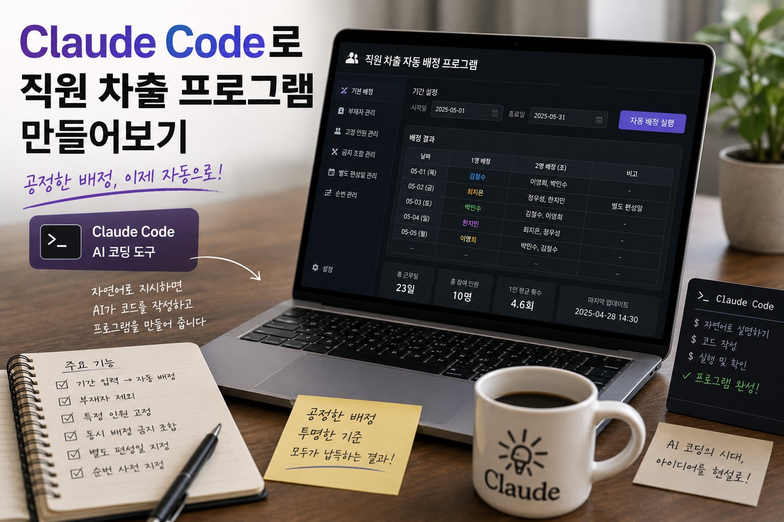 Claude Code로 직원 차출 프로그램 만들어보기