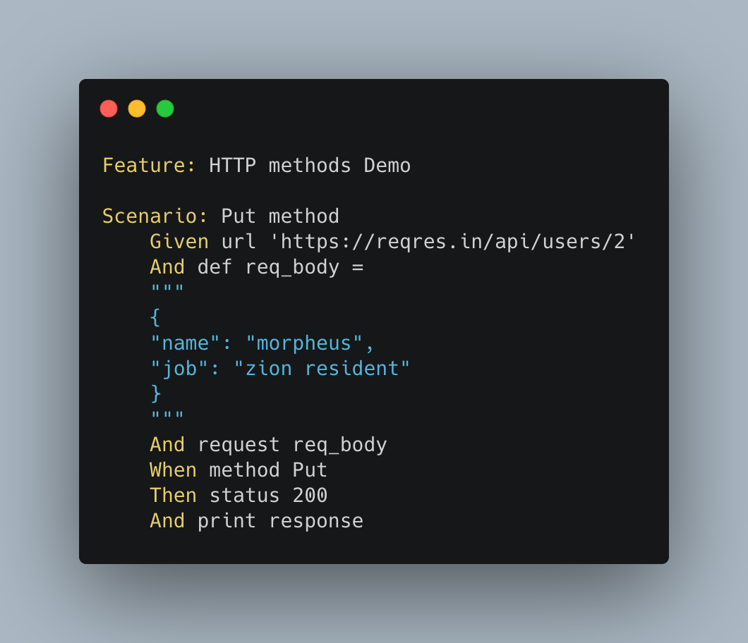 put request KarateDSL