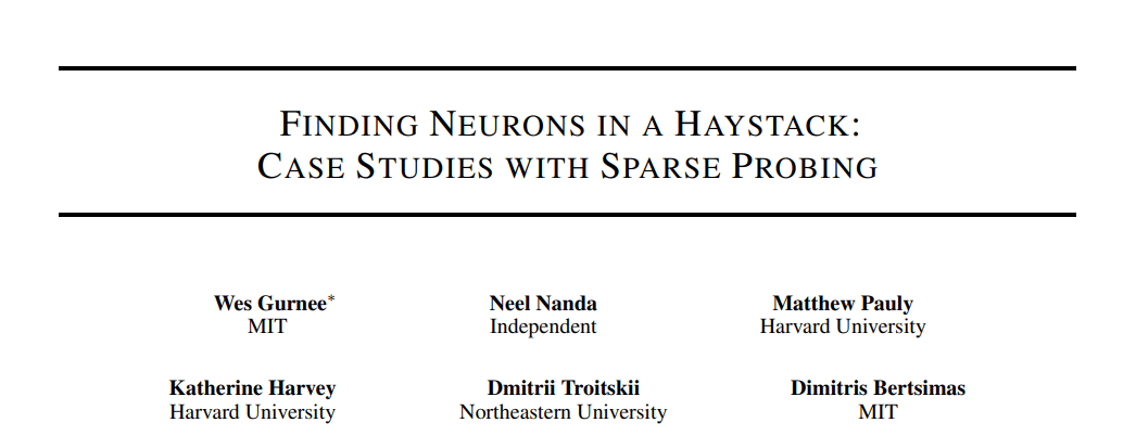 MIT, Harvard & Northeastern U’s Sparse Probing Aims at ‘Finding Neurons ...