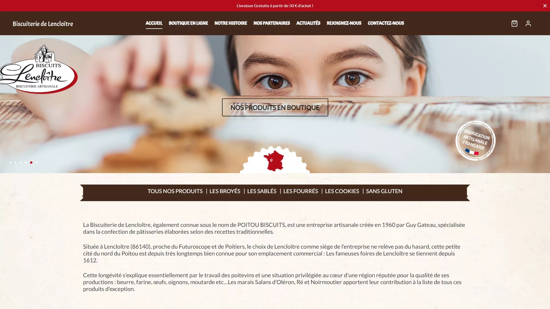 Site web : Biscuiterie de Lencloître