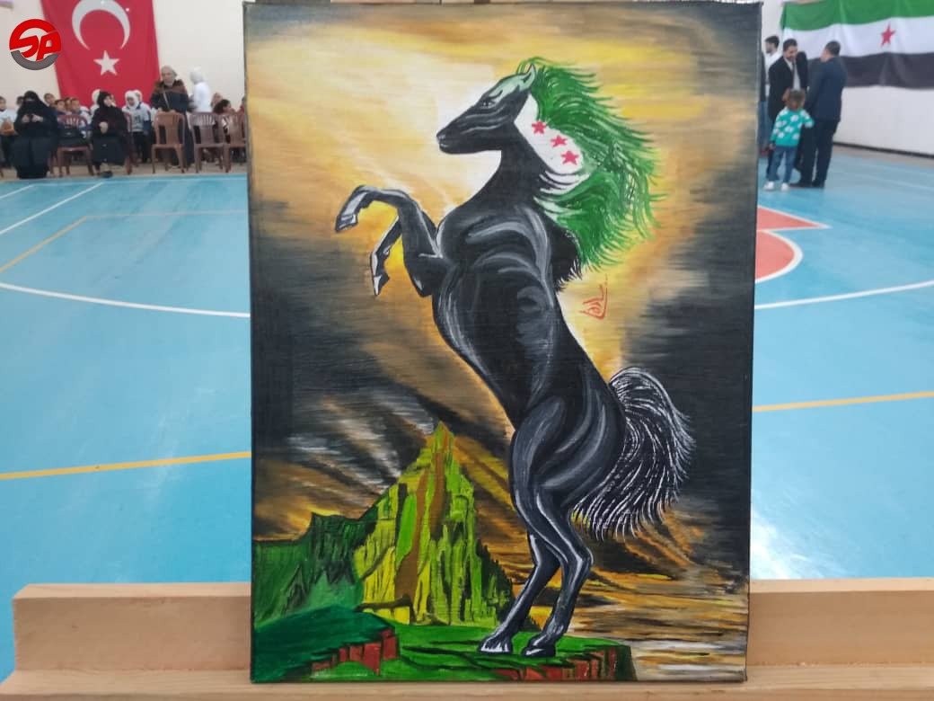 فعالية في مدينة #أعزاز تشمل عدة أنشطة منها نشاط لرماة السهم وفتيات كرة السلة وفريق الرسم. تصوير: شيماء قادرو