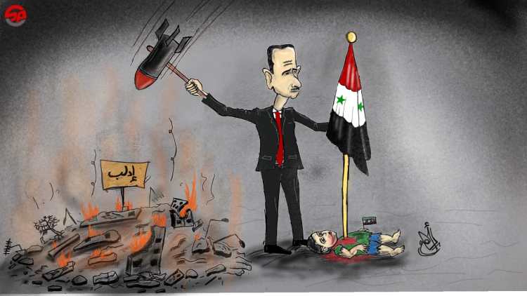 بشار الأسد يقصف ادلب