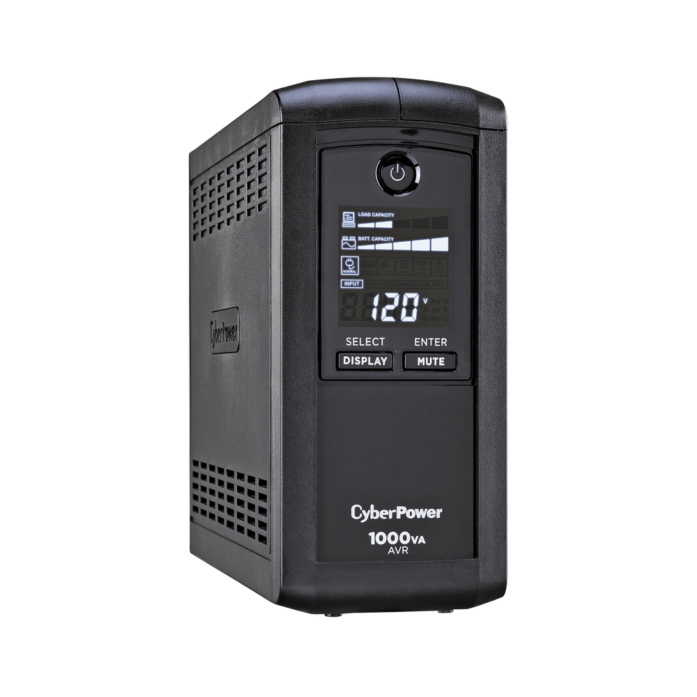 UPS 1000VA / 600W, Smart LCD Display, Automatic Voltage Regulation (AVR), 9 Outlets, Tel/Net/Coax,  No-Break with 3 years warranty