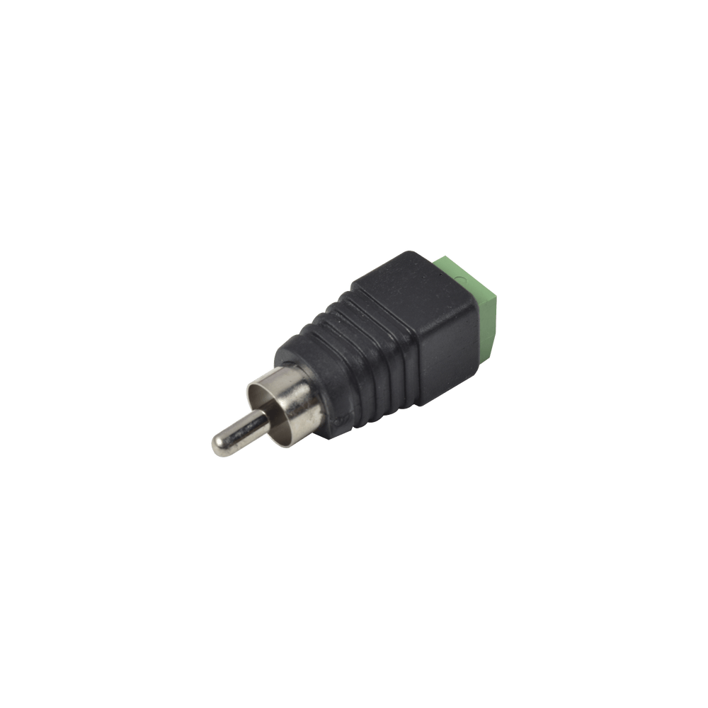 RCA MALE Adapter Jack Type Polarized / Screw Type Terminals / Polarized (+/-) / RECOMMENDED for Video and AUDIO in 2-Wire Video Surveillance Systems