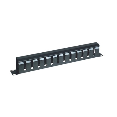 19" 1U Horizontal Cable Management with Metallic Cover