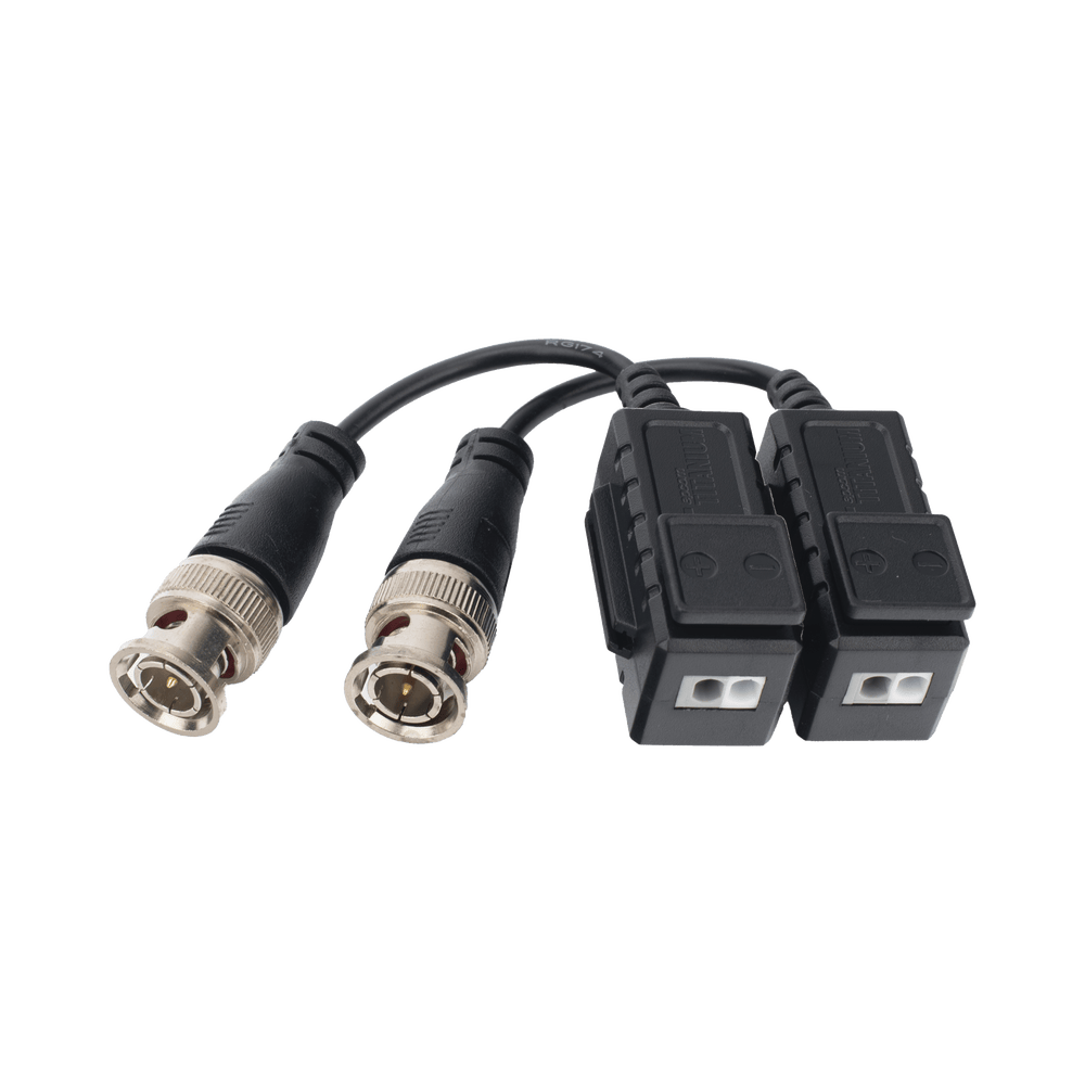 Kit of Transceivers (Baluns) UPPER PUSH Terminal, 4K Resolution, Flexible Shielded COAXIAL / COAXITRON / AUDIO BY COAXITRON / OSD Menu / 100% COPPER Connector / TVS protection, PREMIUM Quality