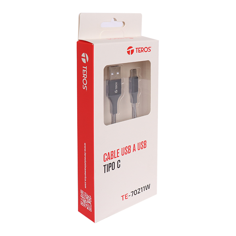 Cable USB TEROS TE-70211W, Tipo A a Tipo C, 3A, 60W