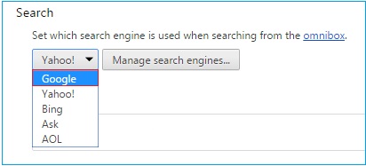 Choose Google from Dropdown List