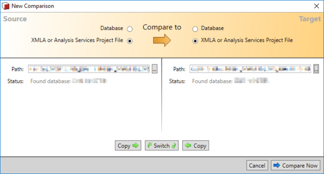 SSAS Compare File to File