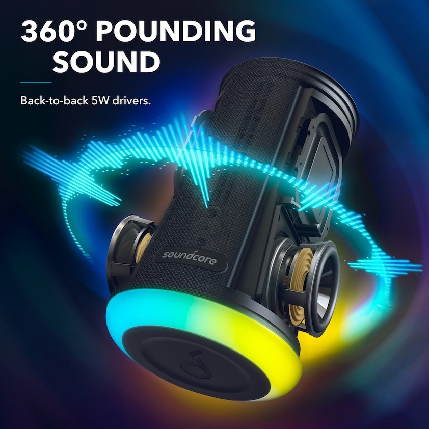 Anker Soundcore Flare Mini - 10W, IPX7, 360 degrees Bluetooth Speaker - Black