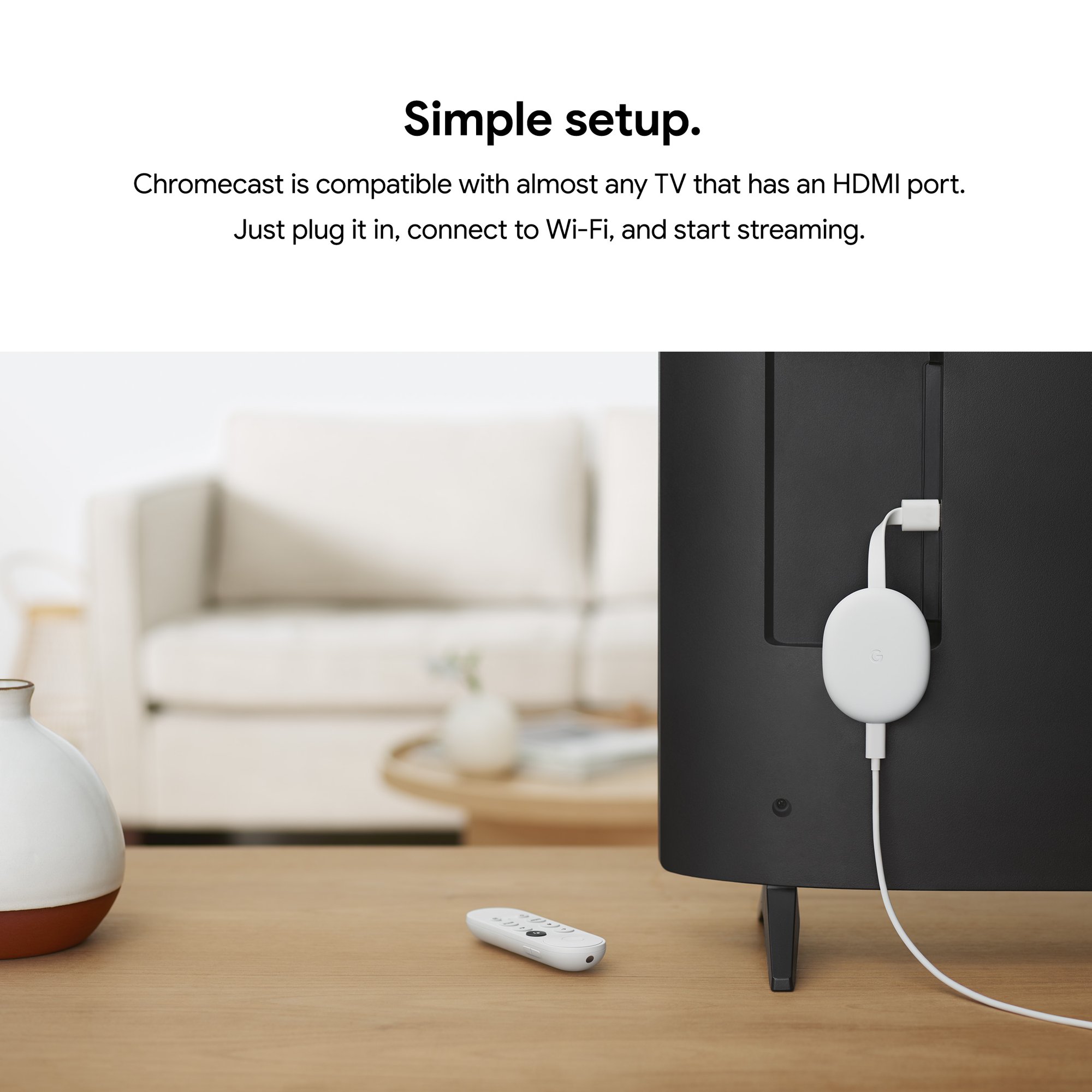 Chromecast with Google TV - Streaming Entertainment in 4K HDR - White