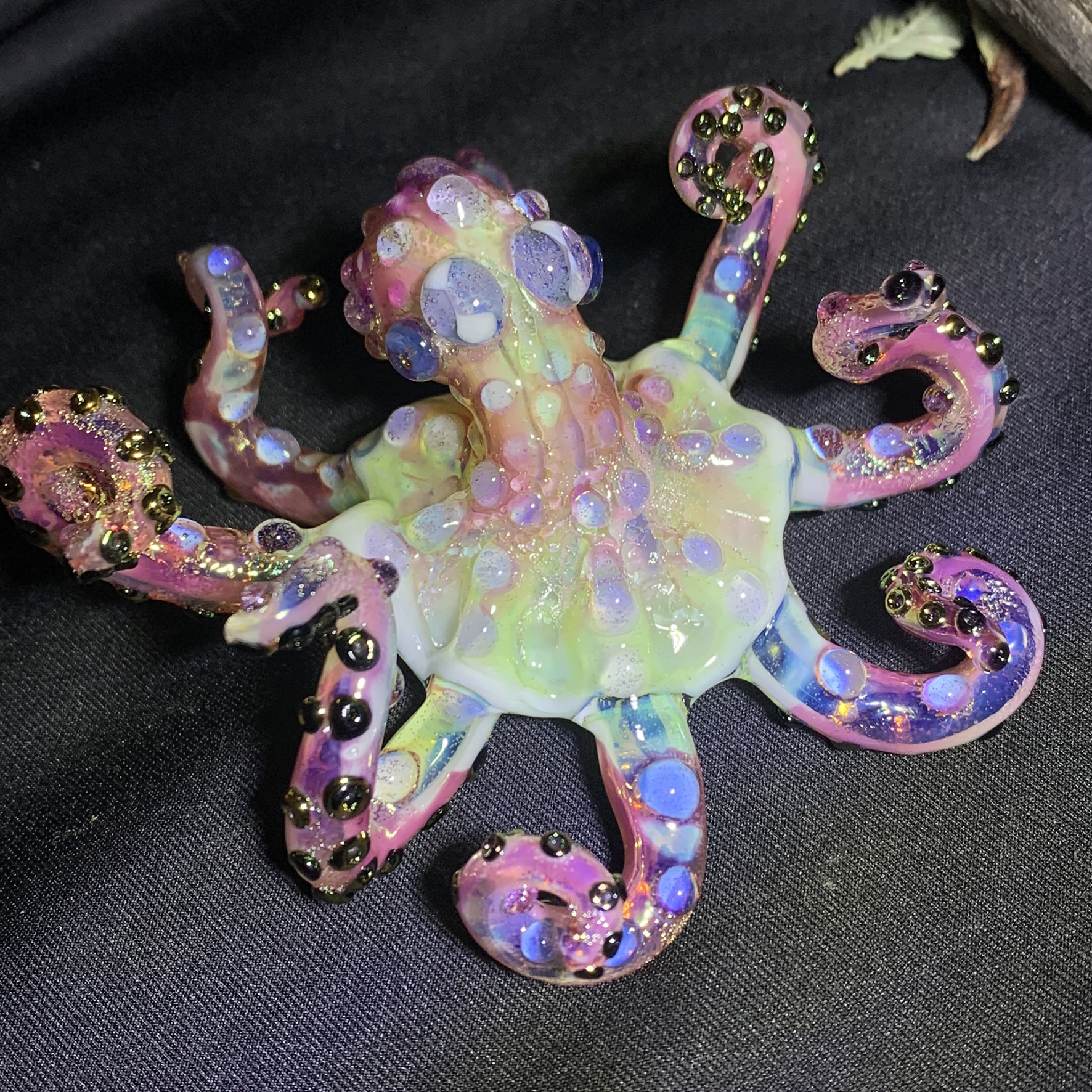 vibrant colored glass octopus