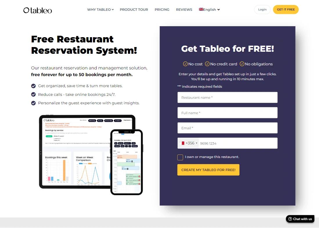 Get Tableo for Free