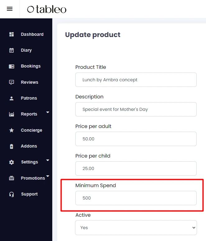 Product Features Tableo 2 2