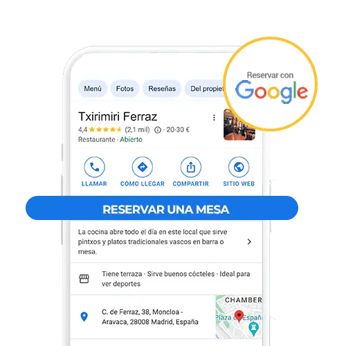 Reservar con google