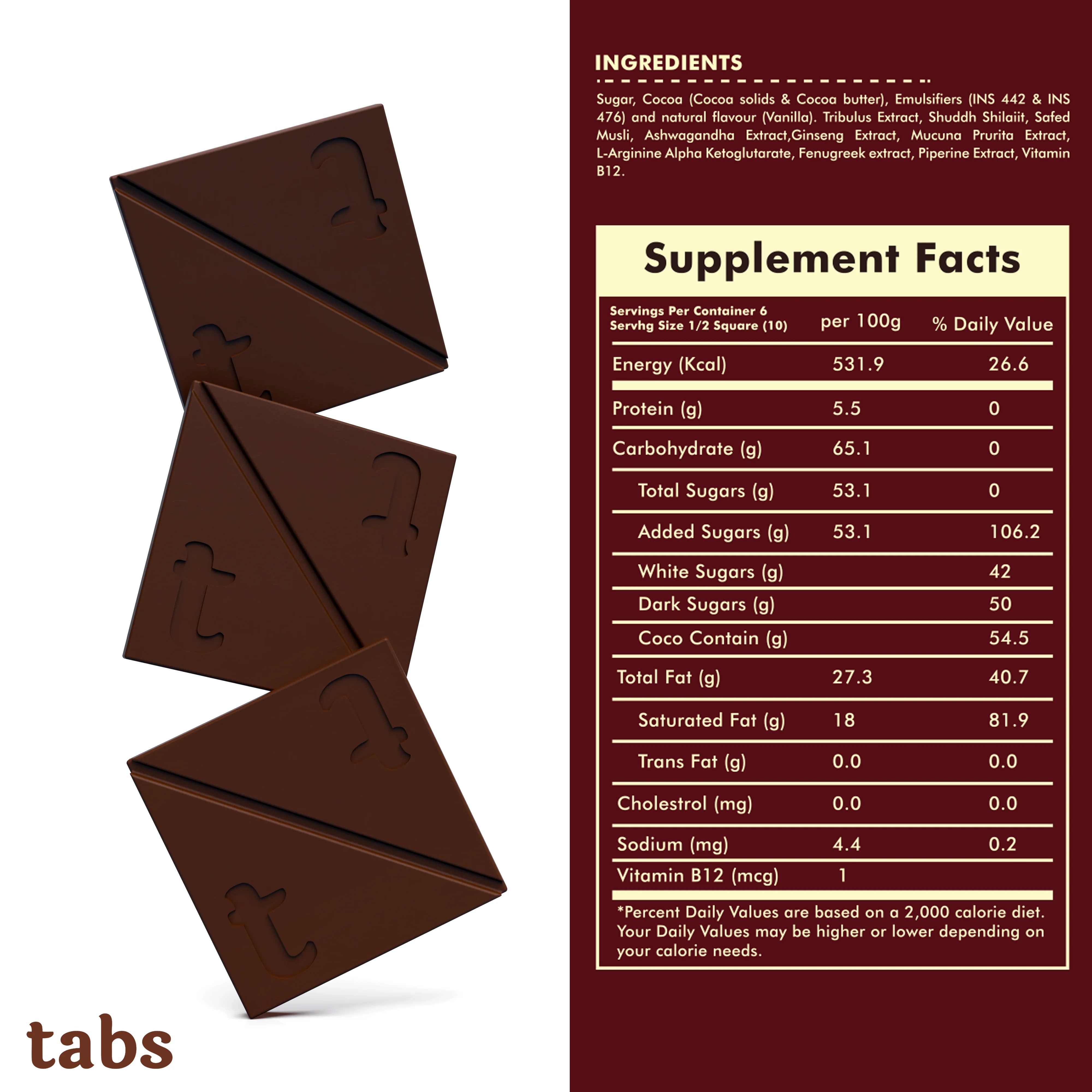 Tabs Chocolate For Couples Tabs Dark Chocolate Mini 3 