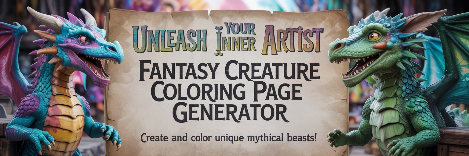 Fantasy Creature Coloring Page Generator