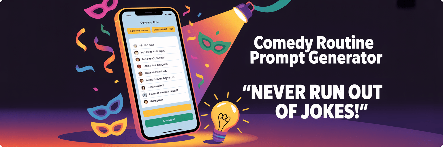Comedy Routine Prompt Generator Banner