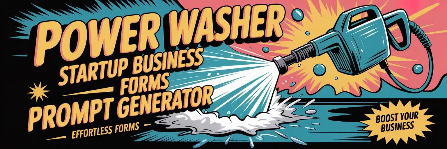 Power Washing Business Startup Forms Generator Banner