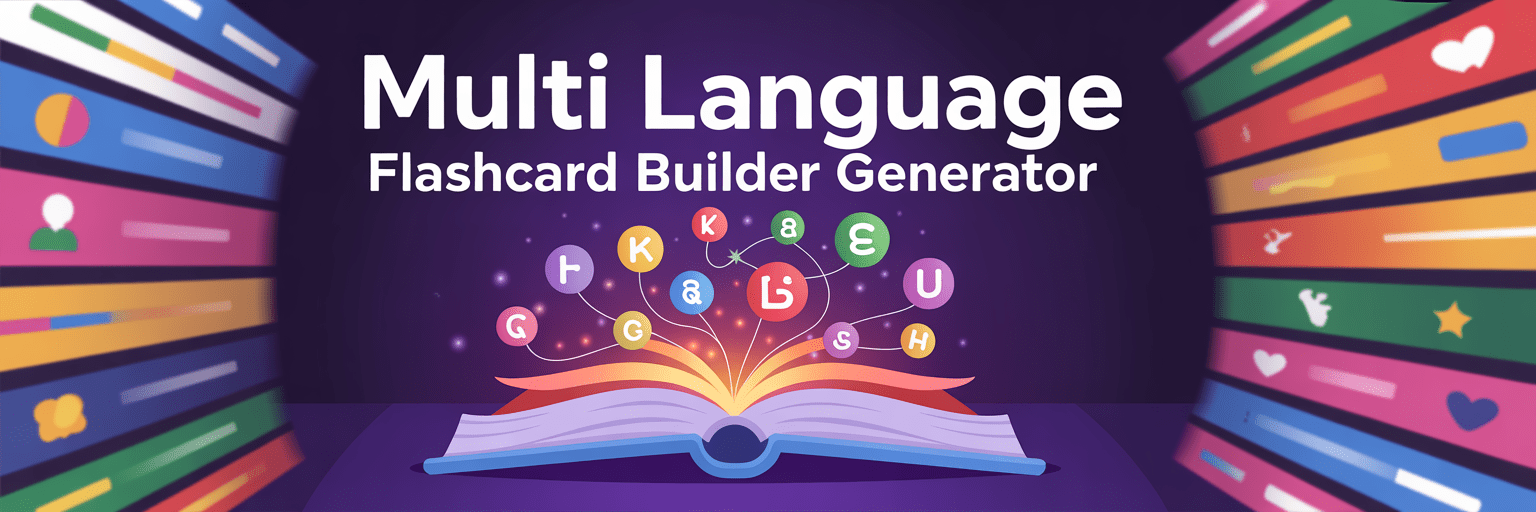 Multi Language Multi Subject Flashcard Builder banner