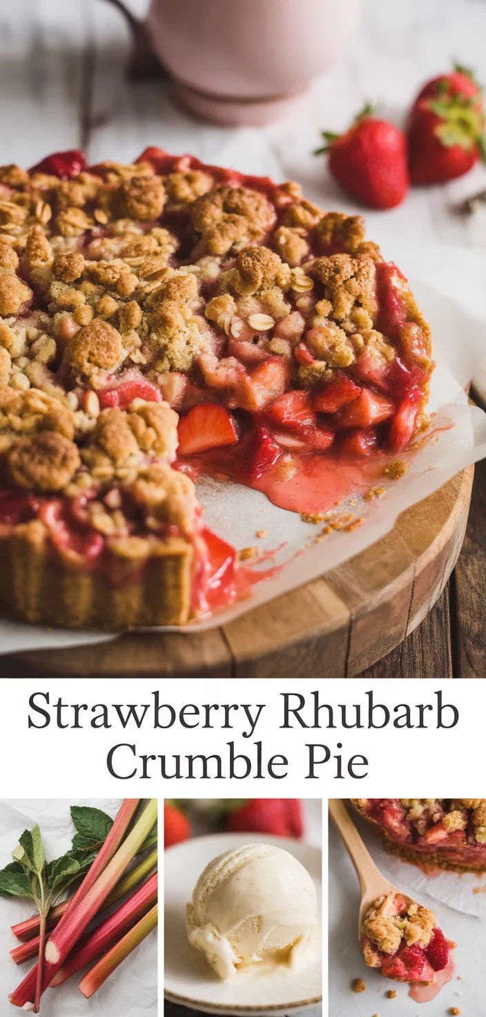 A photo of Strawberry Rhubarb Pie With Crumb Topping #SpringSweetsWeek Recipe