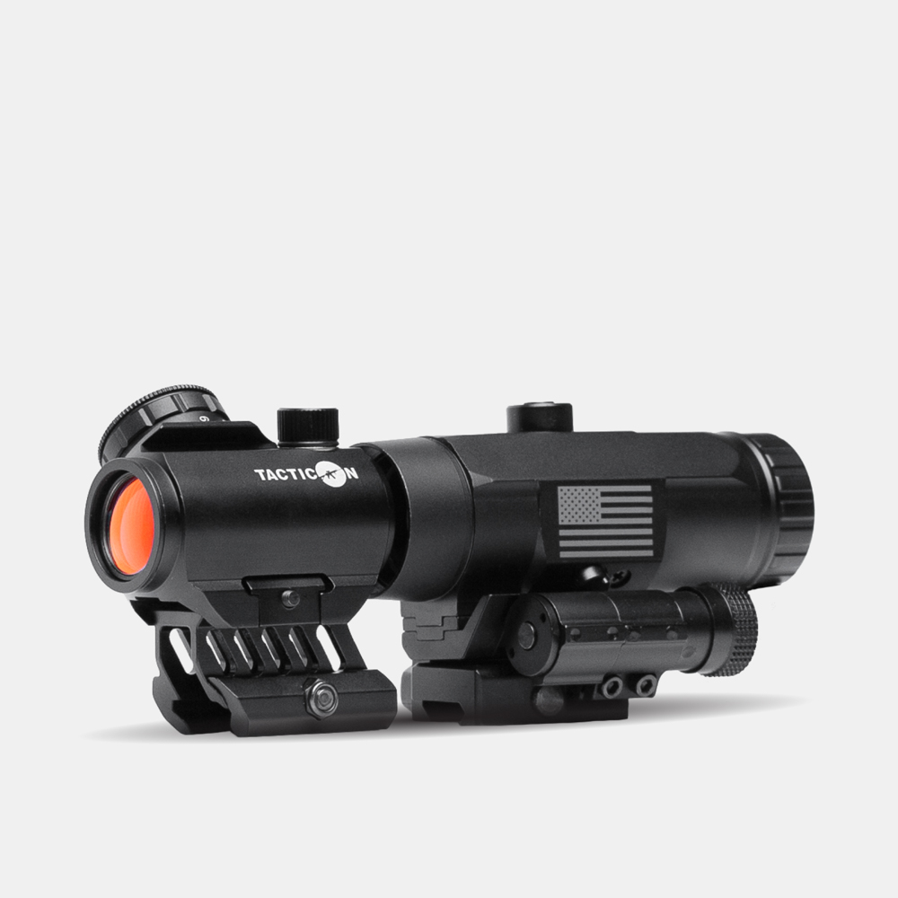 光学機COMBAT T1 EVO & 3X TACTICAL MAGNIFIER EvolutionGear 3XMAG-1 3X magnifier & leap QD mount 1.54