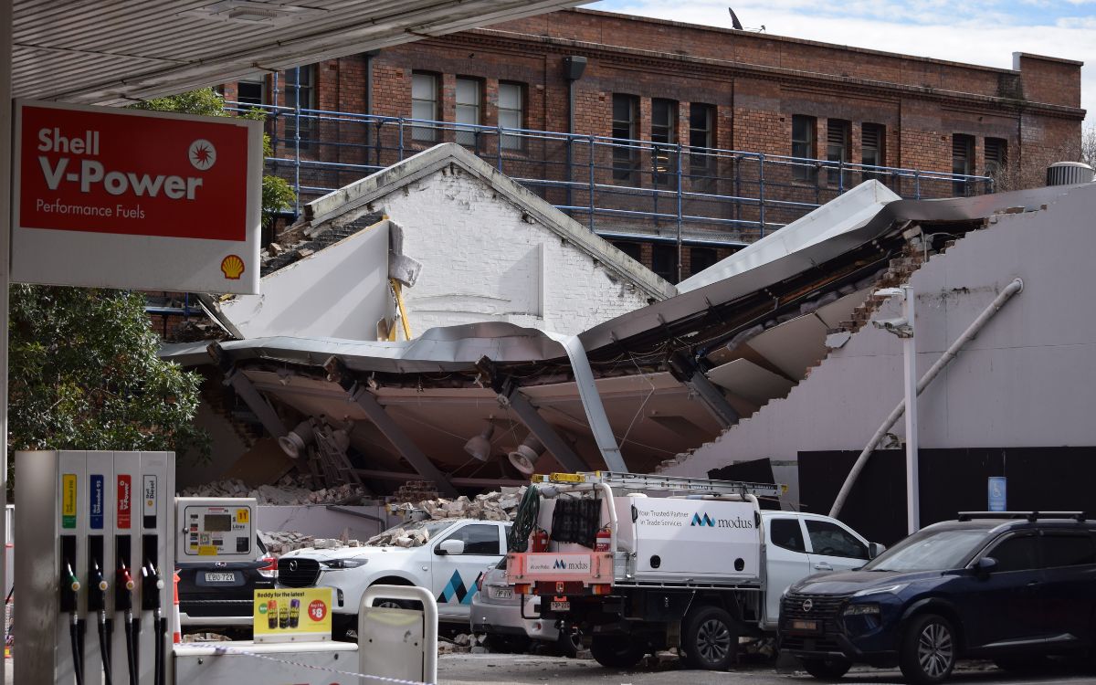 Scene of the building collapse in Ultimo on Monday. Photo: Lee Reilly