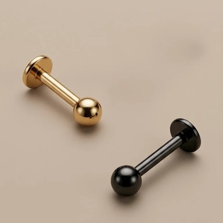 Raf - Labret interne doré ou noire avec un boule