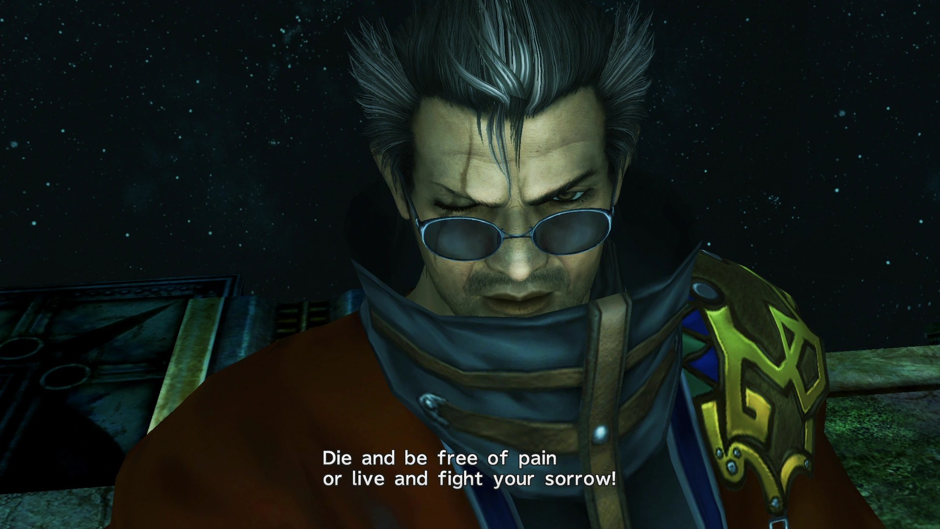 A screenshot from Final Fantasy X showing Auron encouraging the party to fight. Final Fantasy X retrospective at Tails by the Foxfire