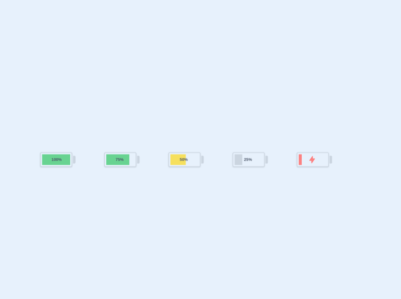 Battery And Signal Tailwind Css Example - Premium Dark Illustration Gallery - Retina