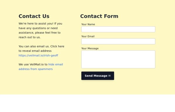 Contact Us Form Tailwind Css Example