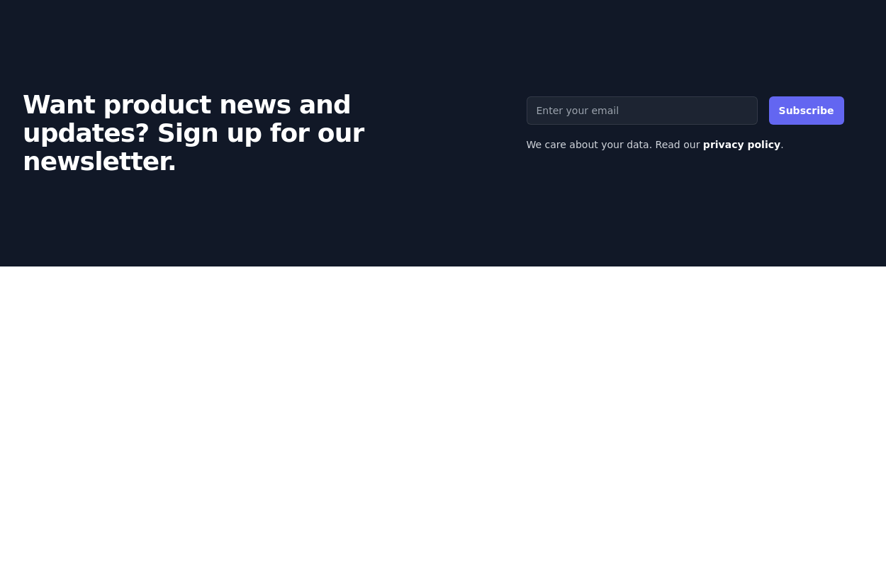 Minimal Subscribe To Newsletter Section Tailwind Css Example