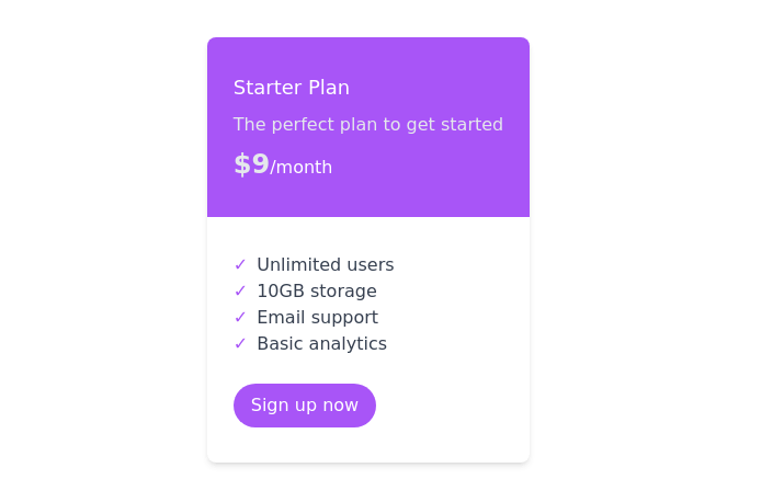 Pricing Cards Tailwind Css Example