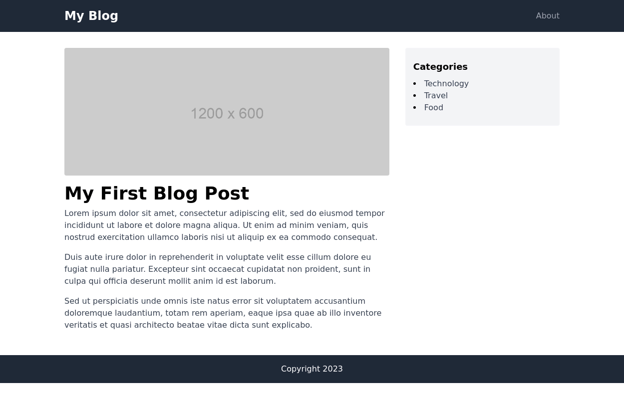 Blog Post Template With Responsive Sidebar - Tailwind CSS Example