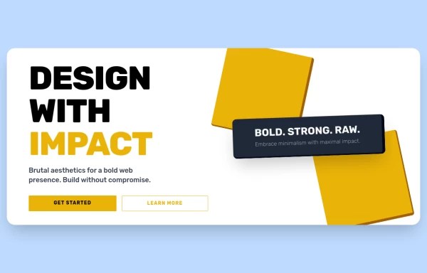 Brutalist Hero Tailwind Css Example
