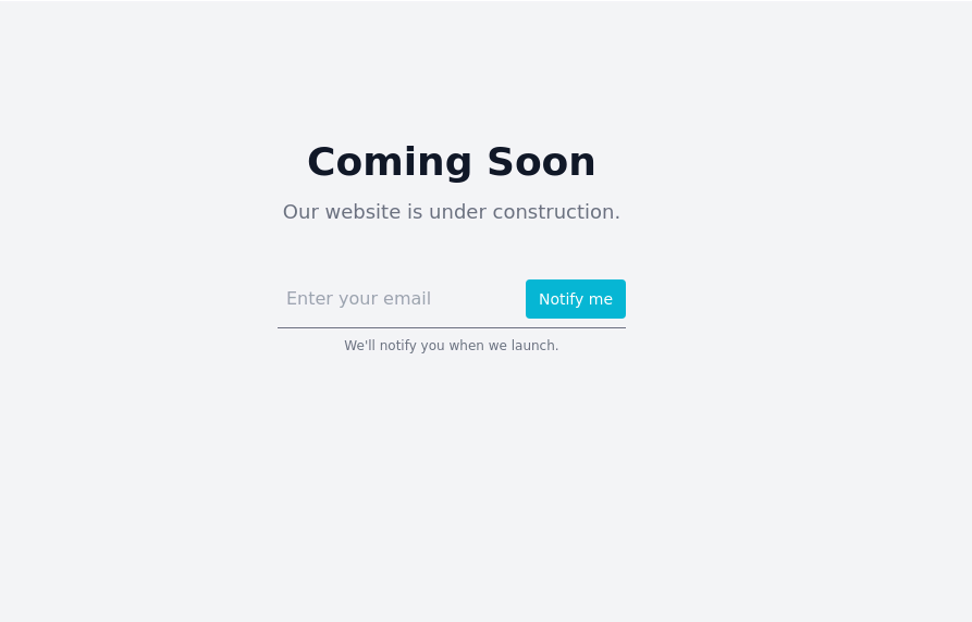 Maintenance Page Template Tailwind Css Example