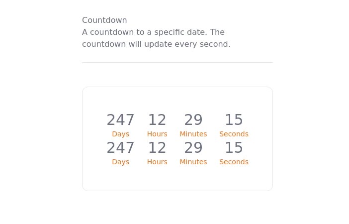 Countdown With Tailwind CSS And Alpinejs - Tailwind CSS Example