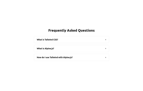 FAQ With Tailwind CSS And Alpine.js - Tailwind CSS Example