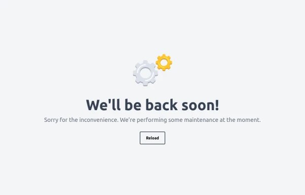 Maintenance Page Template Tailwind Css Example