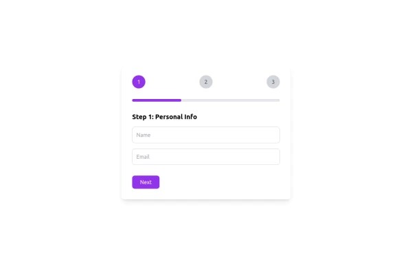 Multi Step Form With Progress Indicator Tailwind Css Example
