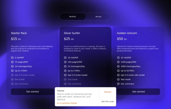 Pricing Plans Ui Tailwind Css Example - Amazing Vintage Picture - Mobile