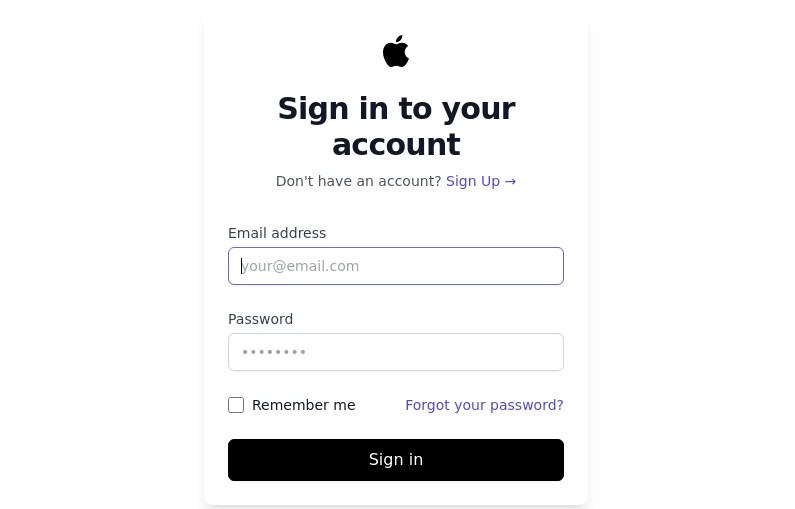Sign-In Form With Tailwind CSS - Tailwind CSS Example