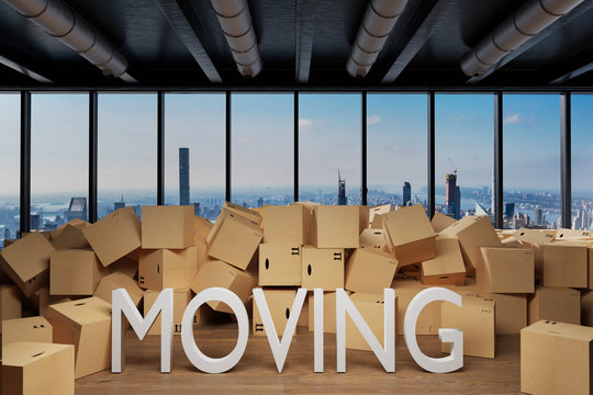 moving company - a bunch of moving boxes