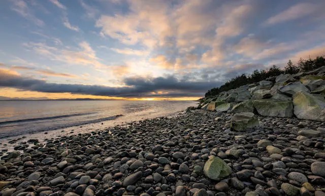 ocean, rocks and sunset